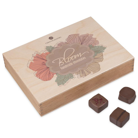 Ciocolata belgiana in cutie de lemn