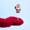 Acadea din ciocolata belgiana Lollipop Santa with bell
