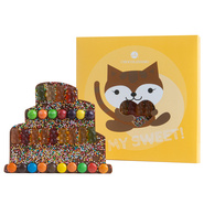 Tort din ciocolata cu lapte decorat cu M&M