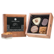 Cutie de lemn cu praline belgiene